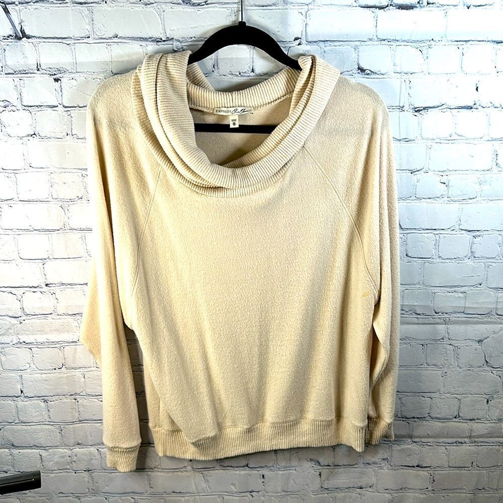 🧥 Express One Eleven Cowl Neck Sweater - Size XS (Beige)